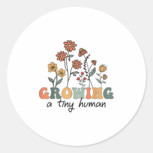 Adesivo Redondo Cultivar Uma Pequena Flor Humana Tee Funny Preg