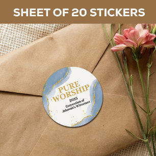 Adesivo Redondo Culto Puro da Convenção JW 2025 Personalizada