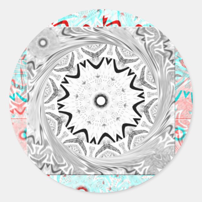 Adesivo Redondo Cultura Africana vibrante: Uma fusão rosa e ciano (Frente)