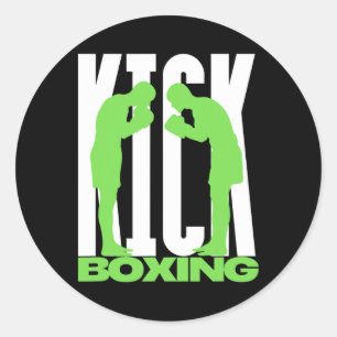 Adesivo Redondo Cumprimento de Kickboxing