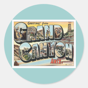 Adesivo Redondo Cumprimentos da arizona do Grand Canyon