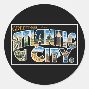 Adesivo Redondo Cumprimentos de Atlantic City!