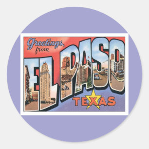 Adesivo Redondo Cumprimentos de El Paso, Texas