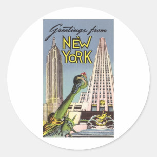 Adesivo Redondo Cumprimentos de New York