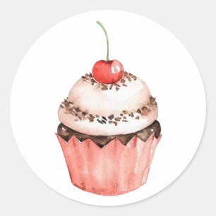 Adesivo Redondo Cupcake