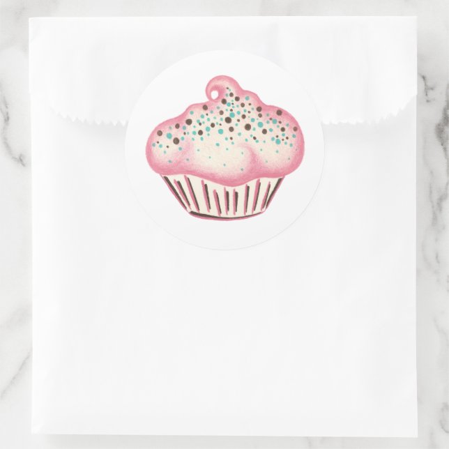 Adesivo Redondo Cupcake (Bolsa)