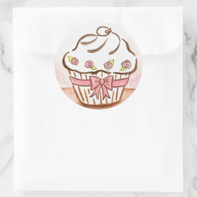 Adesivo Redondo Cupcake (Bolsa)