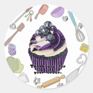 Adesivo Redondo Cupcake