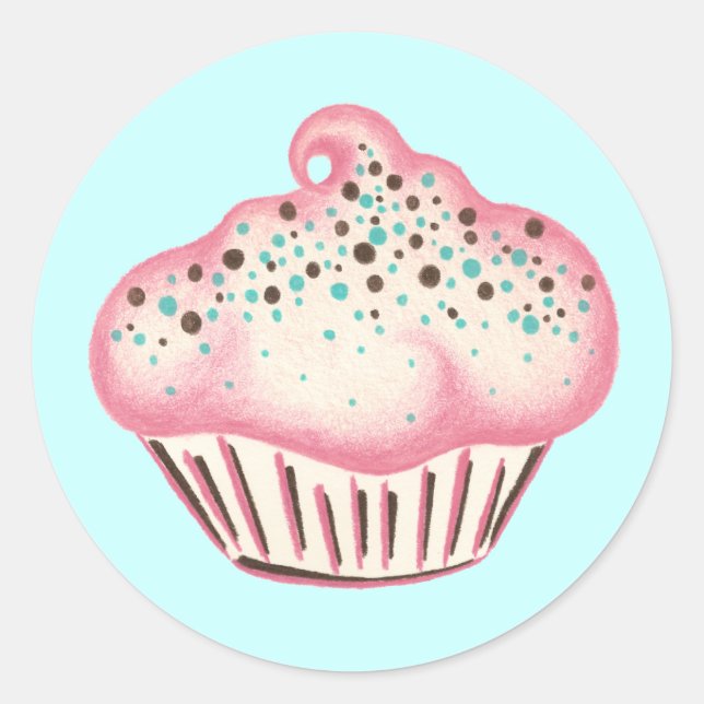 Adesivo Redondo Cupcake (Frente)