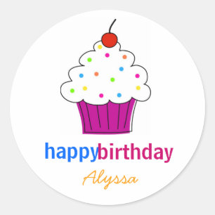 Adesivo Redondo Cupcake