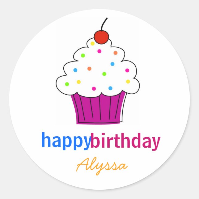 Adesivo Redondo Cupcake (Frente)