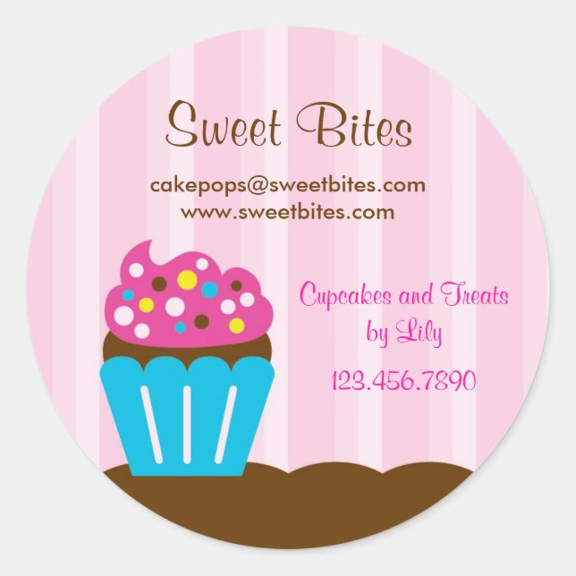 Adesivo Redondo Cupcake Bakery Sticker (Frente)