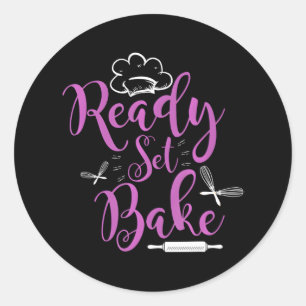 Adesivo Redondo Cupcake Baking Baker Engraçado para pastelaria