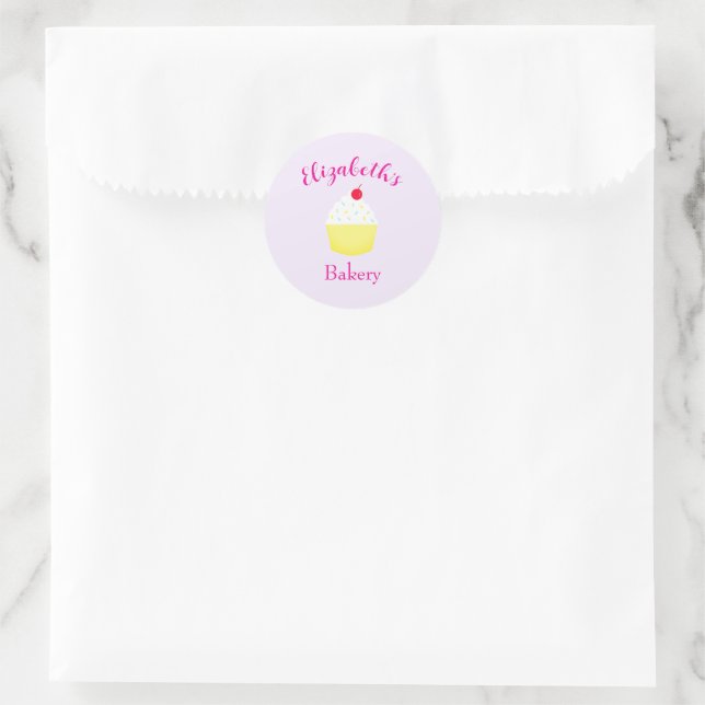 Adesivo Redondo Cupcake Baking Birthday (Bolsa)