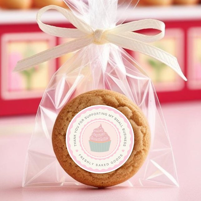 Adesivo Redondo Cupcake Baking Business Sticker (Criador carregado)