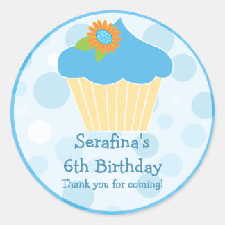 Adesivo Redondo Cupcake Birthday Gift Sticker