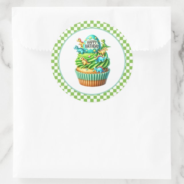 Adesivo Redondo Cupcake Birthday Stickers (Bolsa)