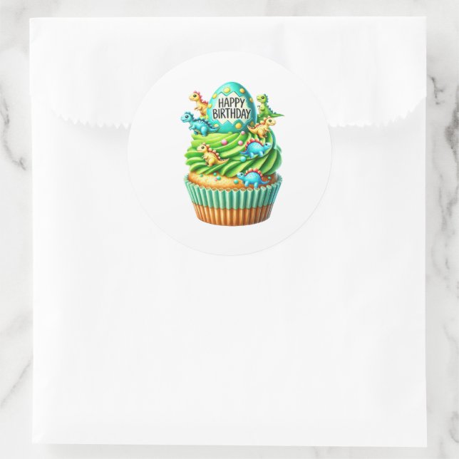 Adesivo Redondo Cupcake Birthday Stickers (Bolsa)