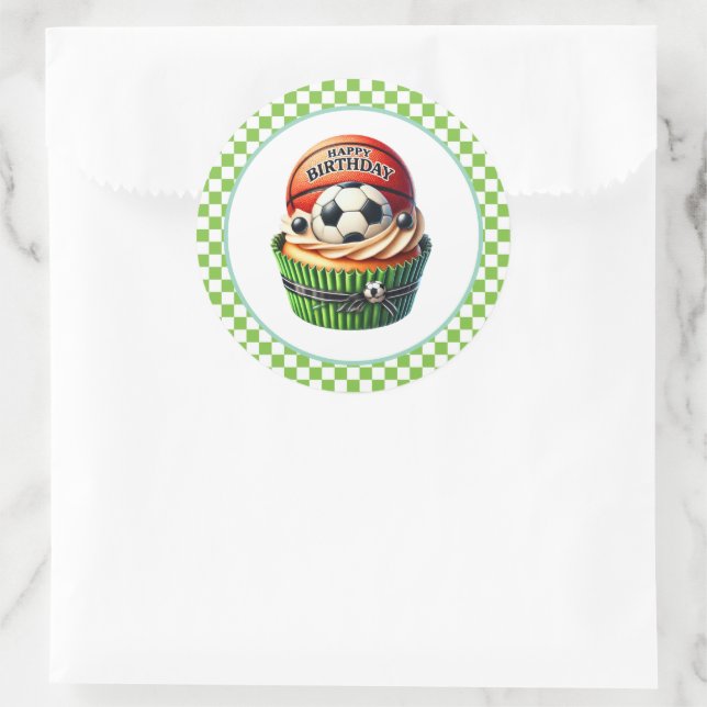 Adesivo Redondo Cupcake Birthday Stickers (Bolsa)