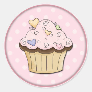 Adesivo Redondo Cupcake bonito
