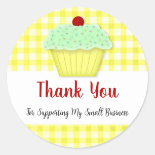 Adesivo Redondo Cupcake Business Obrigado Round Sticker