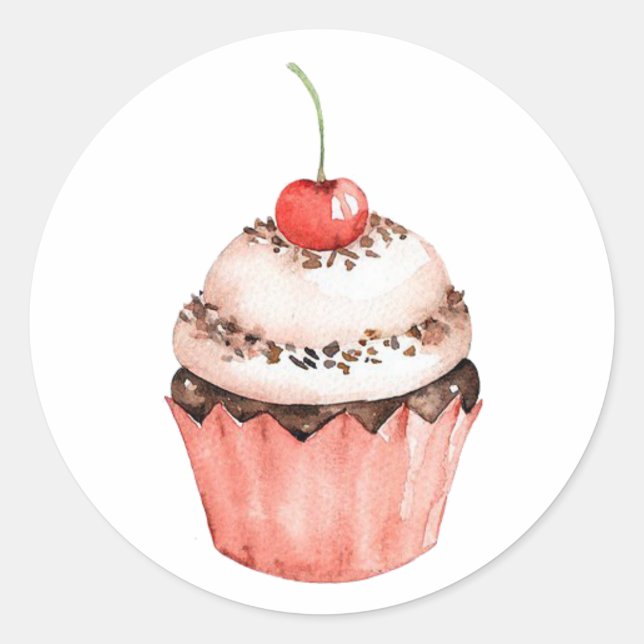 Adesivo Redondo Cupcake Classic Round Sticker (Frente)