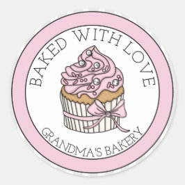 Adesivo Redondo Cupcake com Purpurina Prata | Assado com Amor