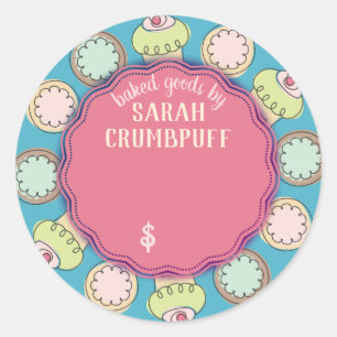 Adesivo Redondo Cupcake cookies padaria preço personalizado