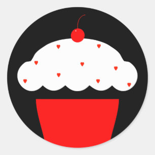 Adesivo Redondo cupcake de cereja