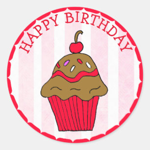 Adesivo Redondo Cupcake de chocolate