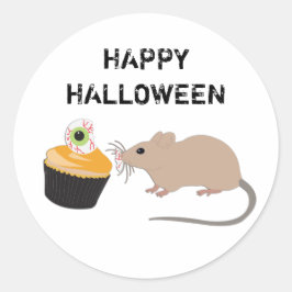 Adesivo Redondo Cupcake de Olho de Halloween