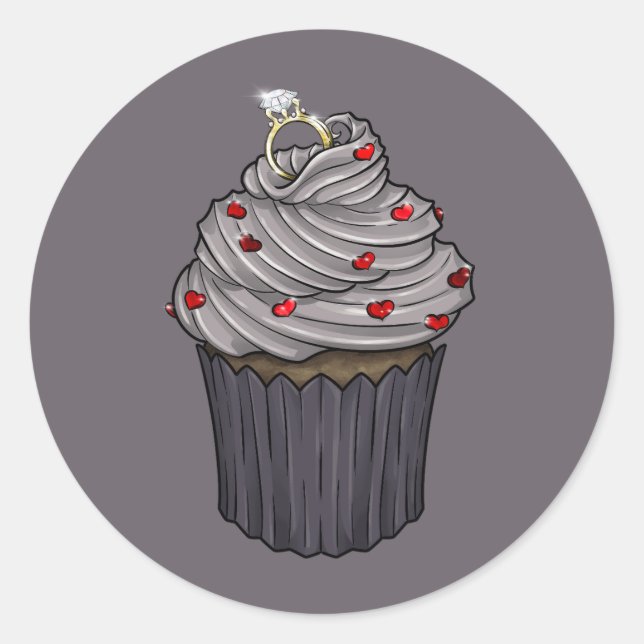 Adesivo Redondo Cupcake de Proposta Doce (Frente)
