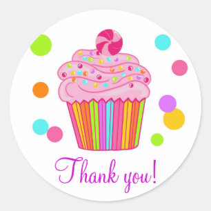 Adesivo Redondo Cupcake de Surpresa Candy