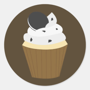 Adesivo Redondo Cupcake de torta de bolachas