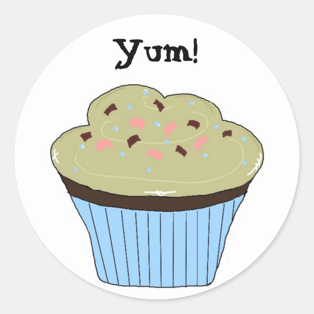 Adesivo Redondo Cupcake Delícia (Frente)