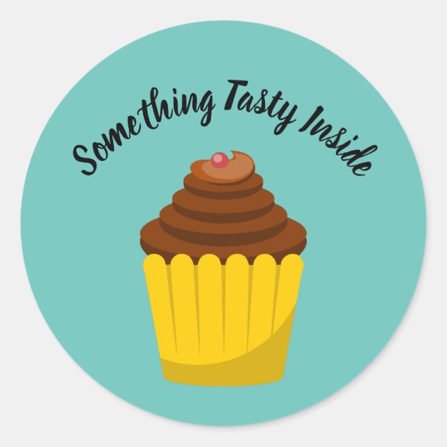 Adesivo Redondo Cupcake Dessert Label Sticker (Frente)