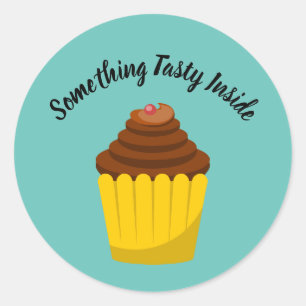 Adesivo Redondo Cupcake Dessert Label Sticker
