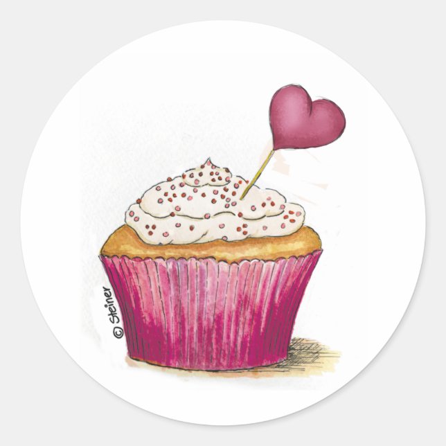 Adesivo Redondo Cupcake - Dia Mais Doce (Frente)