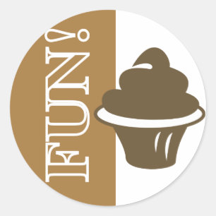 Adesivo Redondo Cupcake do divertimento