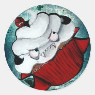 Adesivo Redondo Cupcake doce do vampiro