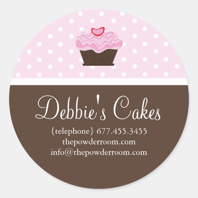 Adesivo Redondo Cupcake Envelope Selo (Frente)