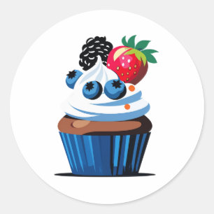 Adesivo Redondo Cupcake fruta