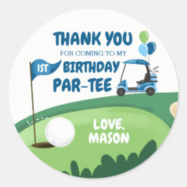 Adesivo Redondo Cupcake Golf Par-Tee Topper Boy Birthday Favor