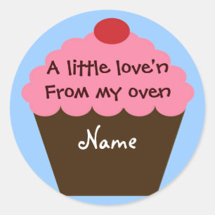 Adesivo Redondo Cupcake Love Sticker