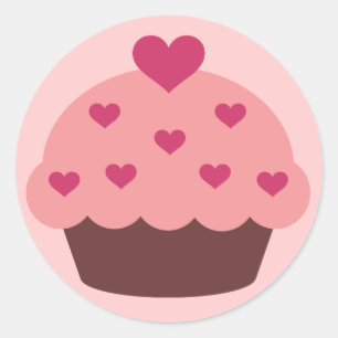 Adesivo Redondo Cupcake Love Stickers