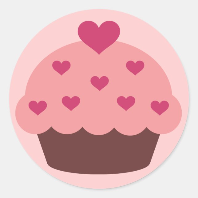 Adesivo Redondo Cupcake Love Stickers (Frente)