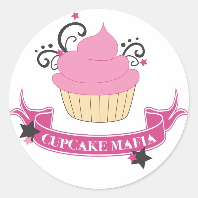 Adesivo Redondo Cupcake Mafia Sticker (Frente)
