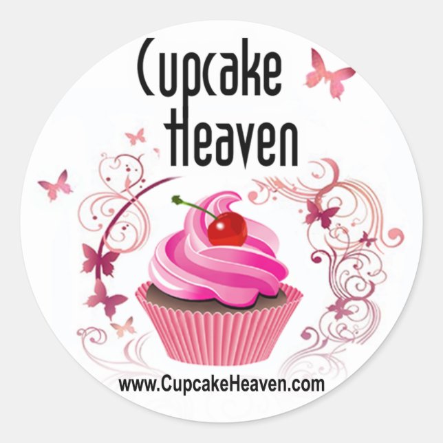 Adesivo Redondo Cupcake Packaging Sticker "Heaven Cupcake" (Frente)