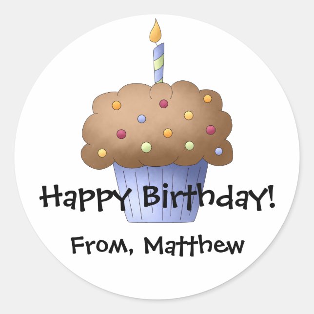 Adesivo Redondo Cupcake Personalizado (Frente)
