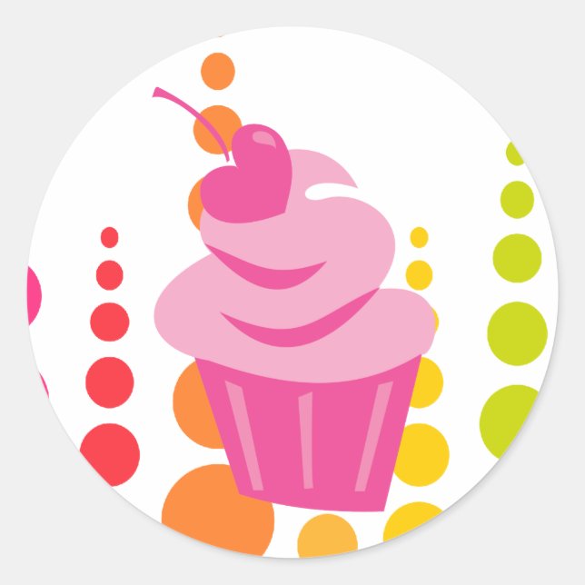 Adesivo Redondo Cupcake pop (Frente)
